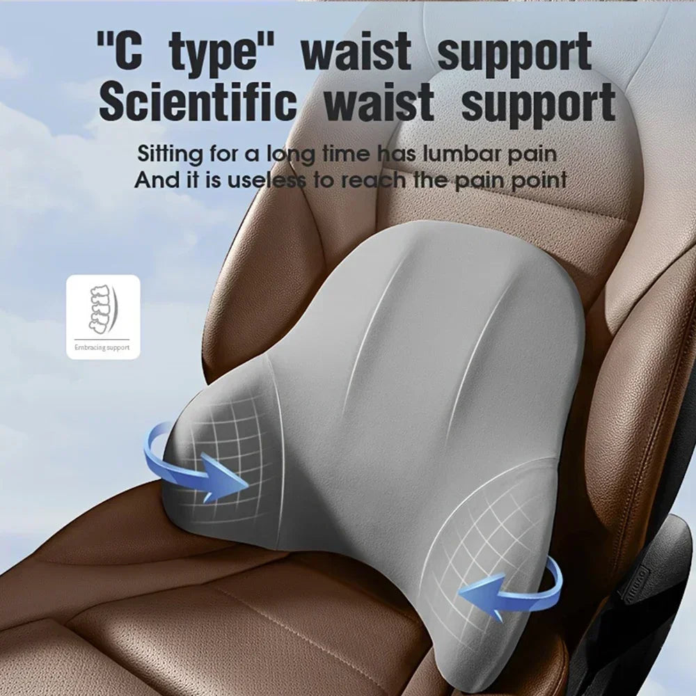 Ergonomic Car Headrest and Lumbar Support Set Memory Foam Neck Cushion Interior