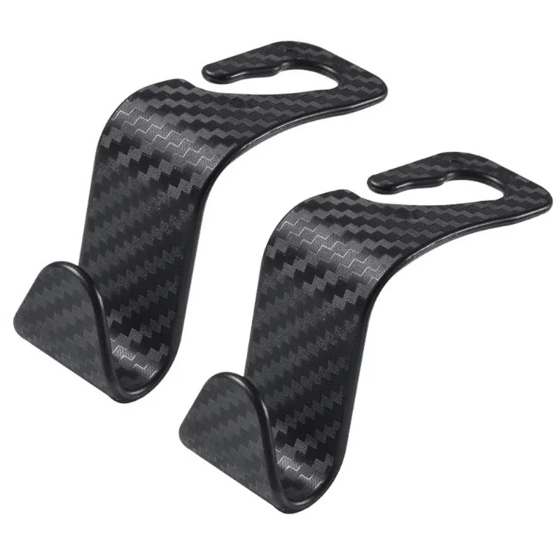 4Pcs Carbon Fibre Hook Car Seat Headrest Auto Back Organizer Hanger Interior