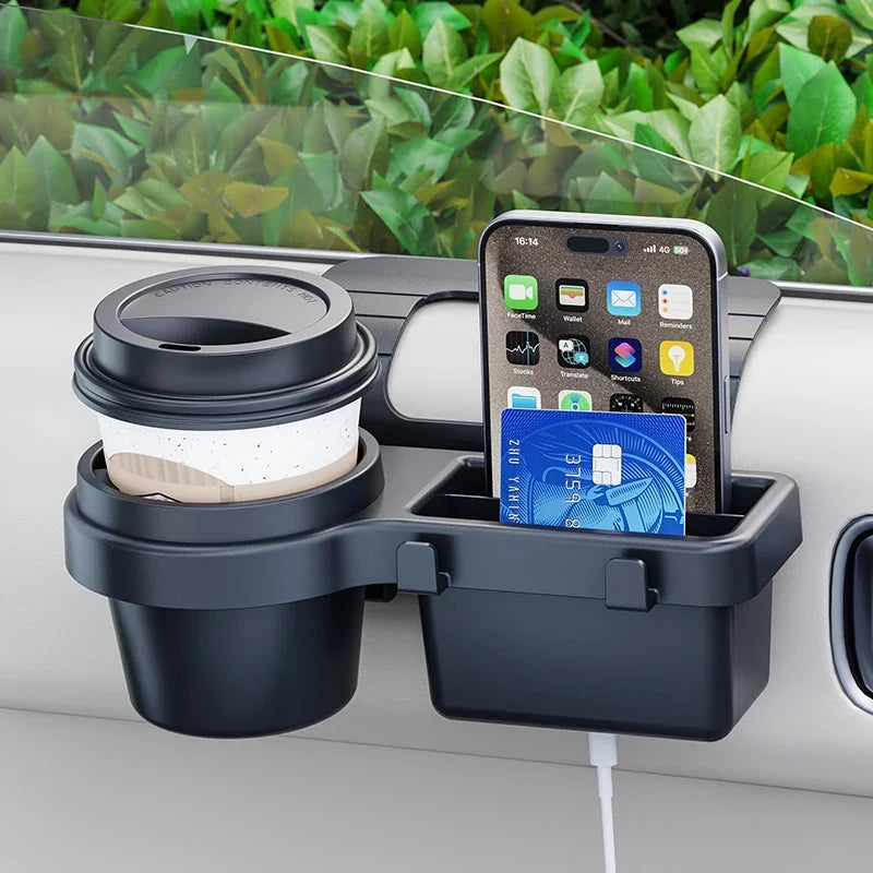 Car Cup Stand Phone Holder Mount Tray Side Door Window Storage Barrel Pocket