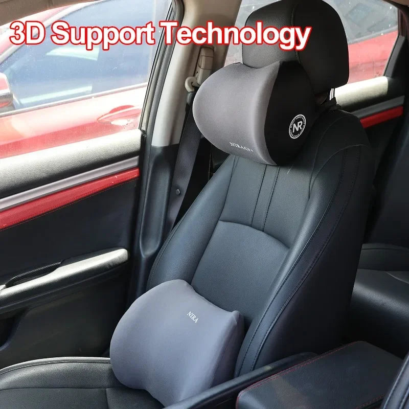 Car Headrest Lumbar Support Shoulder Pillow Memory Cotton Waist Interior