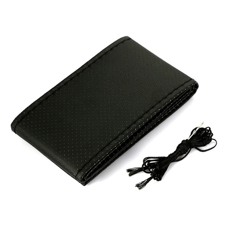 Car Steering Wheel Cover Needles And Braid Thread Artificial Leather Car Covers