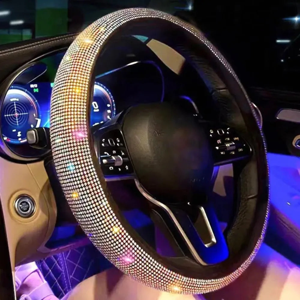 Crystal Steering Wheel Cover Bling Diamond Car Steering Wheel Cover