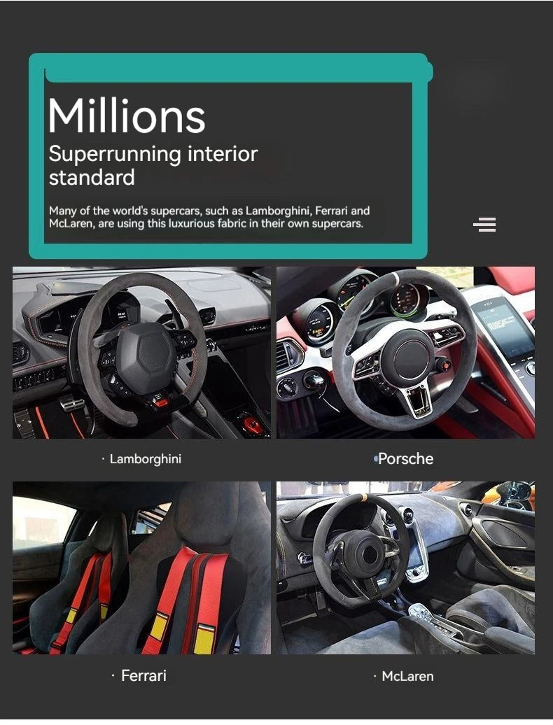 Suede Steering Wheel Cover for All Seasons Auto Ultra-thin Non-slip