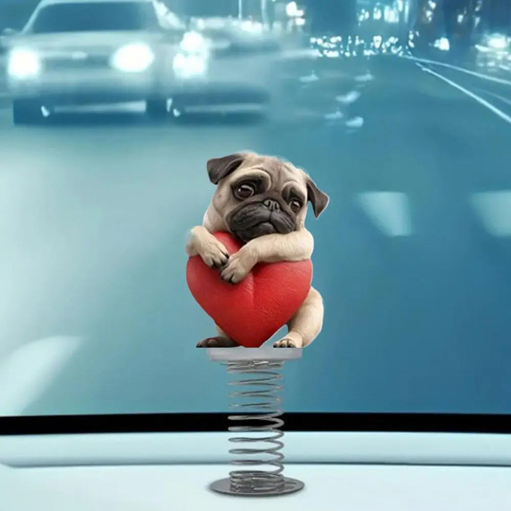 Lovely Dog Acrylic Spring Shaking Head Ornaments Car Dashboard Decorations Funny Premium Automotive Accessory