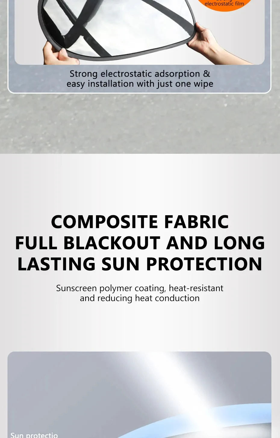 New Electrostatic Sun Visor for Car Side Window 4-Layer Shade Curtains SUV Truck