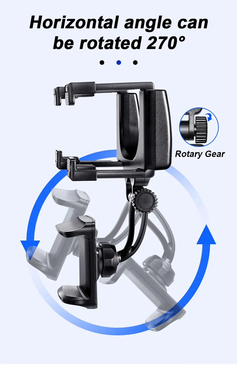 SEAMETAL Rearview Mirror Phone Holder for Car Free Rotation Adjustment Bracket