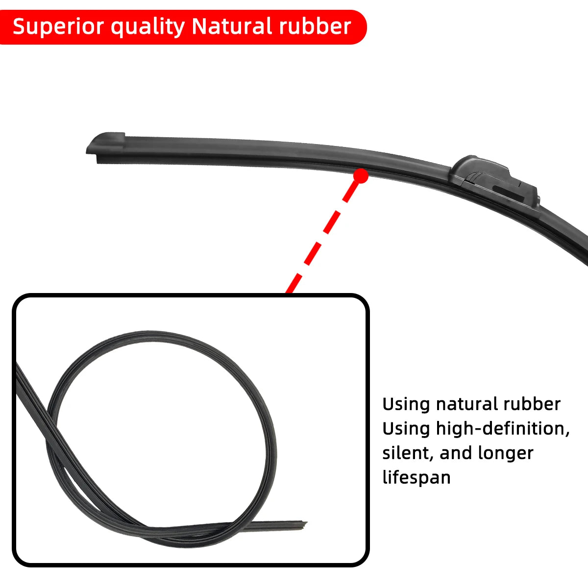 Car Windshield Wiper Blades Hook Universal Soft Rubber Frameless Bracketless Premium Automotive Accessory