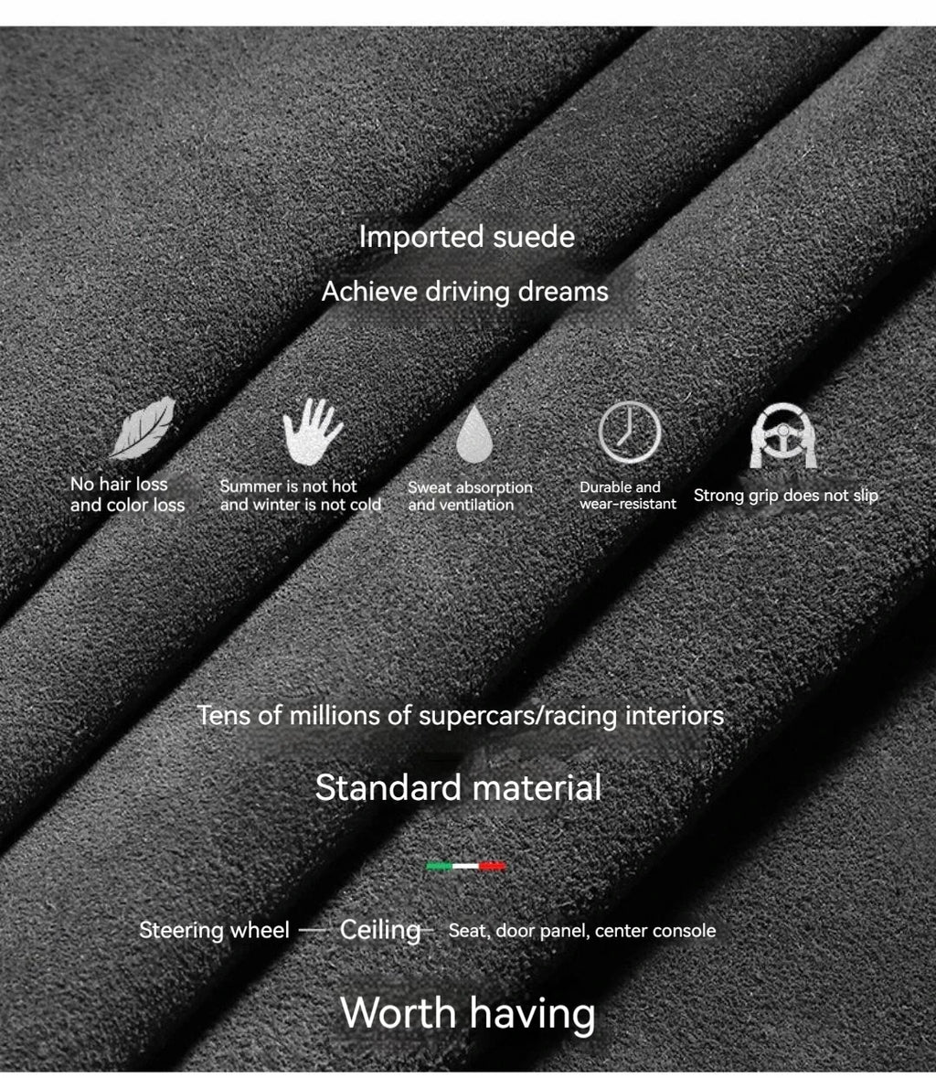 Suede Steering Wheel Cover for All Seasons Auto Ultra-thin Non-slip