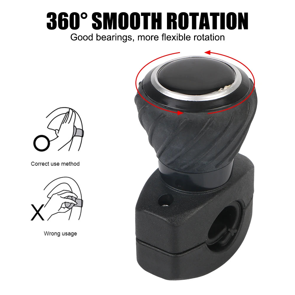 Labor Saving Car Steering Wheel Booster Spinner Knob Truck Tractor Forklift 360