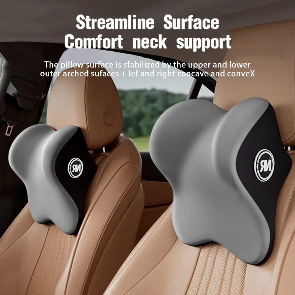 Memory Foam Car Universal Headrest Lumbar Cushion Back Pillow Interior Protector