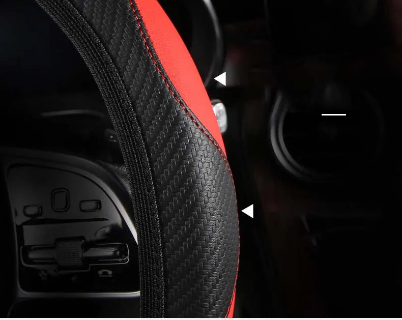 Car Steering Wheel Cover Breathable Anti Slip PU Leather Steering Covers