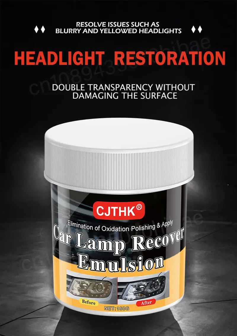 Car Headlight Restoration Polishing Kits Headlamp Scratch Remover Repair Cleaning Paste Remove Oxidation Headlight Polish Liquid