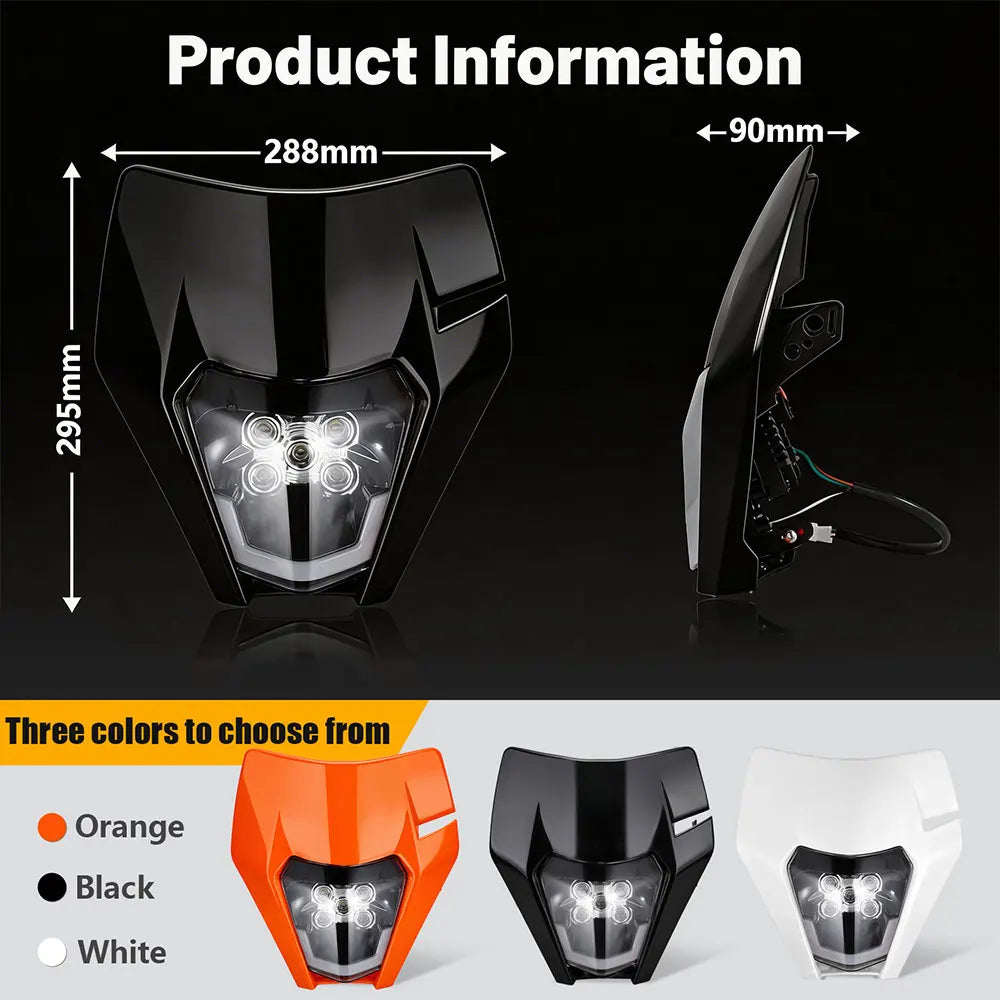 5 LED Headlight Headlamp Lamp Universal for KTM SX SXF XC XCF 125 200 250 300 350 450 Dirt Pit Bike Motorcycle Accessories