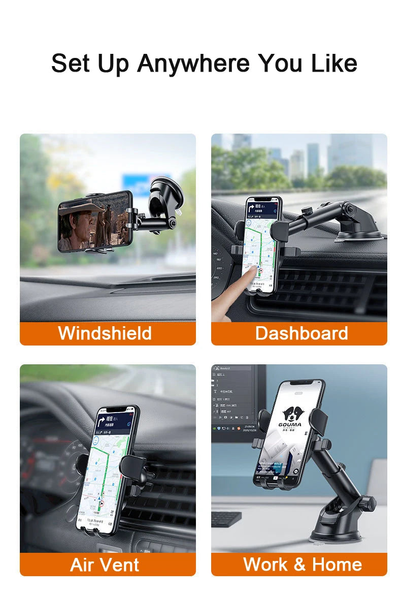 2026 NEW Universal Sucker Car Phone Holder 360 Windshield Dashboard Mobile