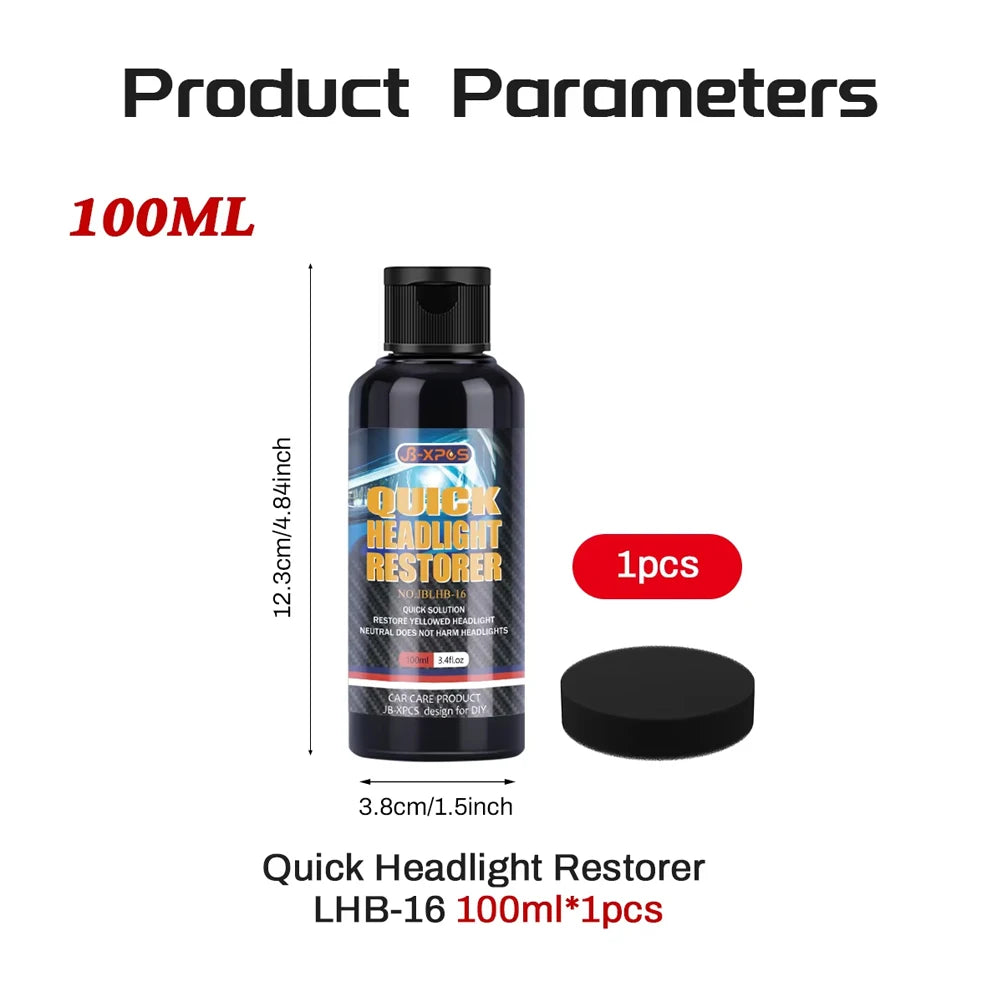 Headlight Restoration Polishing Headlamp Scratch Remover Repair Cleaning Paste Remove Oxidation Headlight Polish Liquid LHB-16
