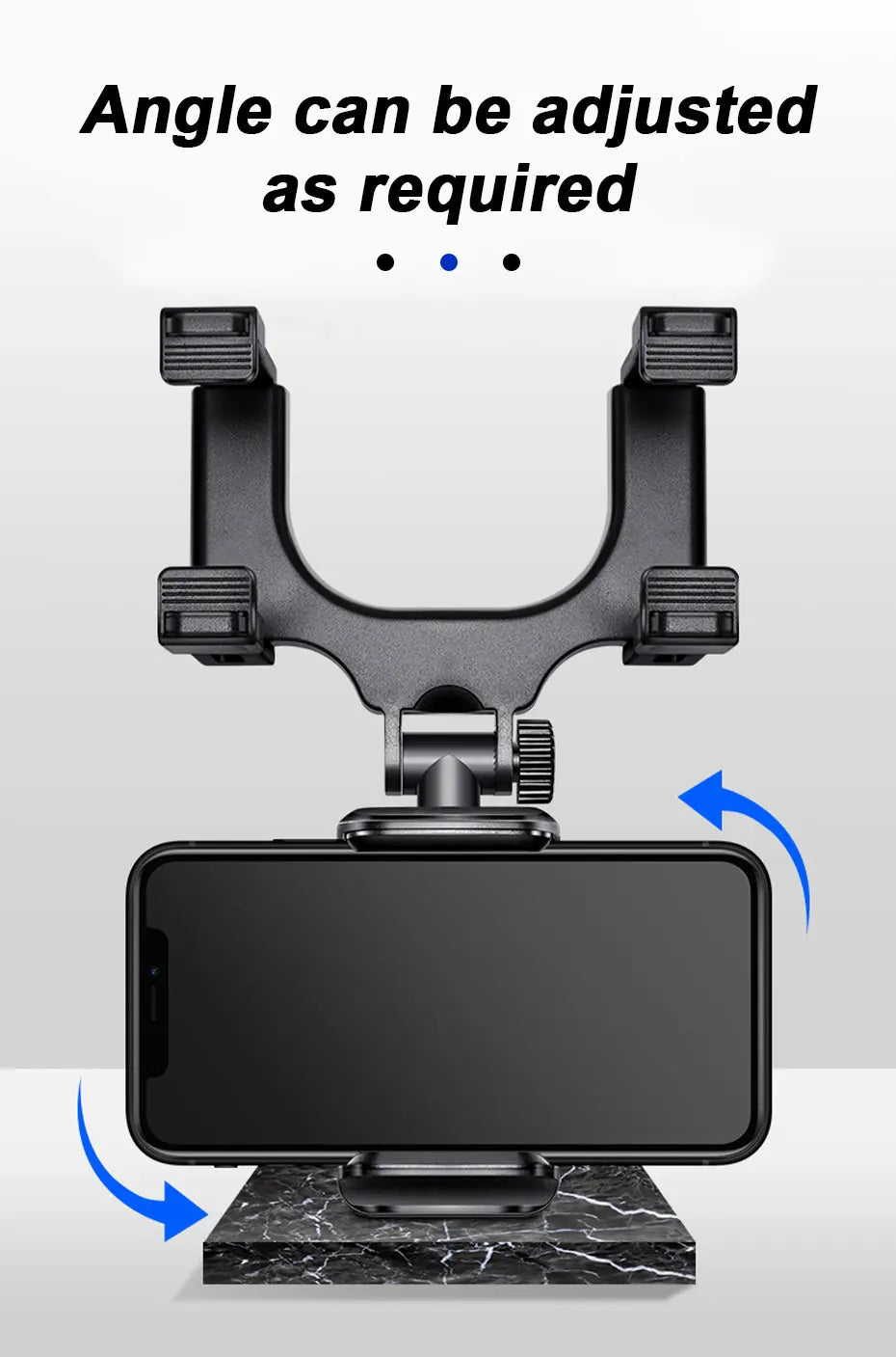 SEAMETAL Rearview Mirror Phone Holder for Car Free Rotation Adjustment Bracket