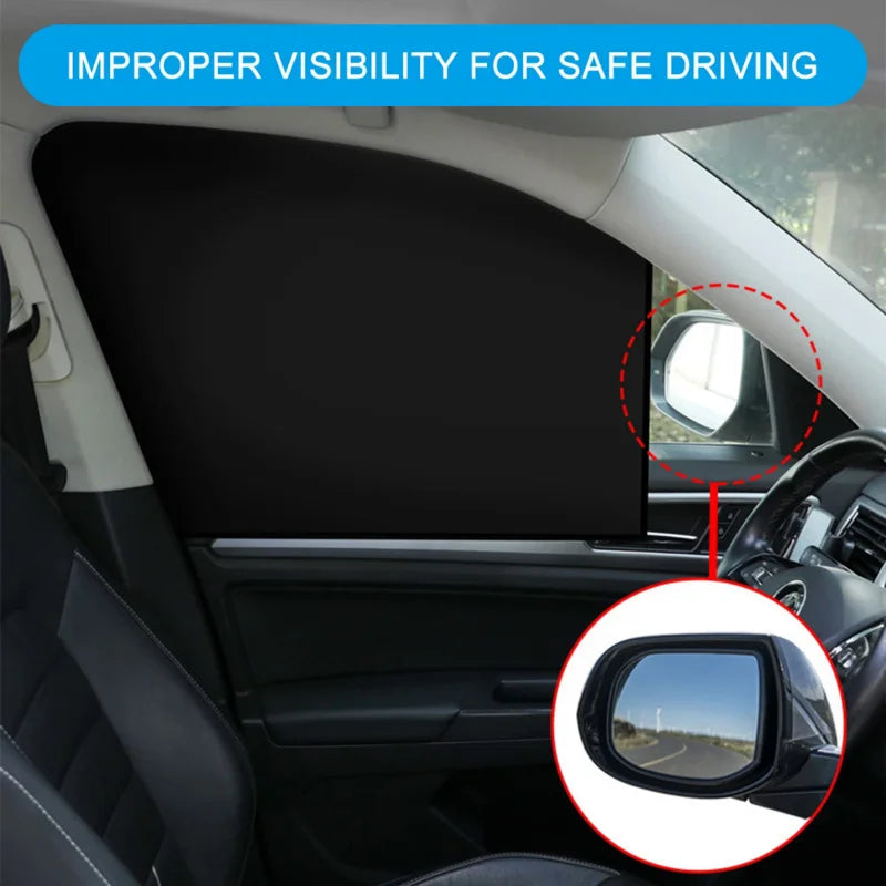 Magnetic Car Sunshade UV Protection Curtains Sun Shield Cover Double Sides Auto