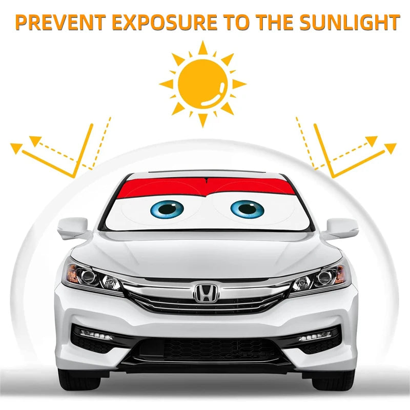 Cartoon Eyes parasol Car Sunshade Umbrella Solar Protection Front Window Shade