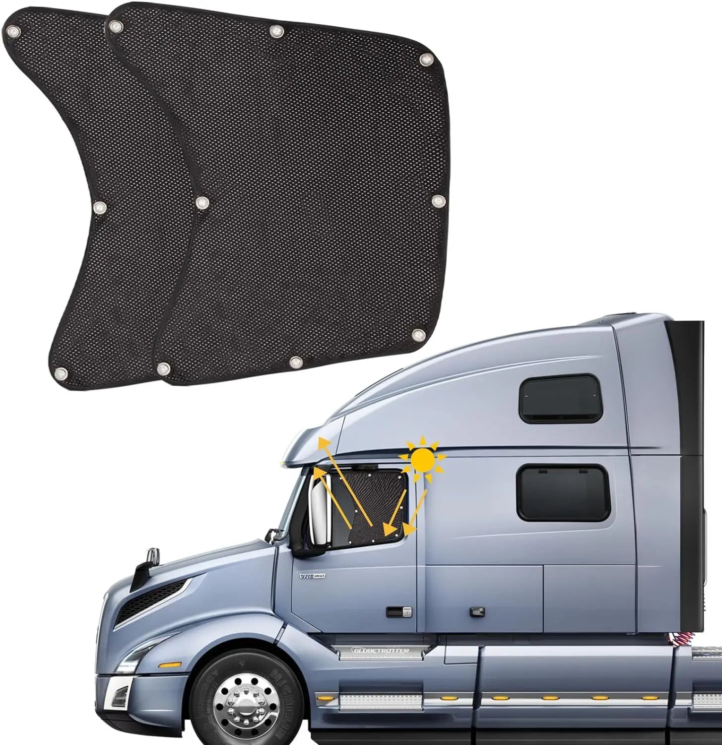 2 PCS Truck Sun Shades for RVs Provide Anti-glare and UV Protection for Truck
