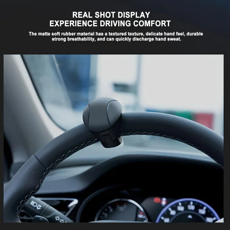 Easy-Grip Silicone Steering Wheel Knob 360° Smooth Rotation One-Hand Operation