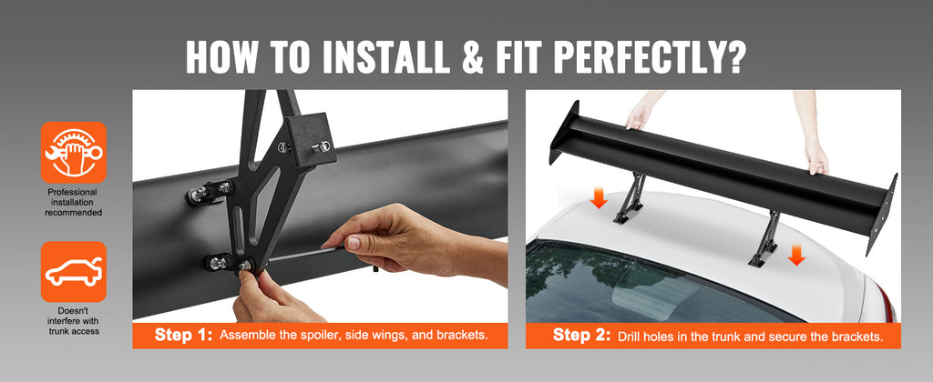 SucceBuy GT Wing Car Spoiler US Shipping Universal Spoiler with Double Deck Car